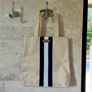 VINEYARD VINES NWT Tri Stripe Tote Bag in Deep Bay Striped Canvas Purse Handbag